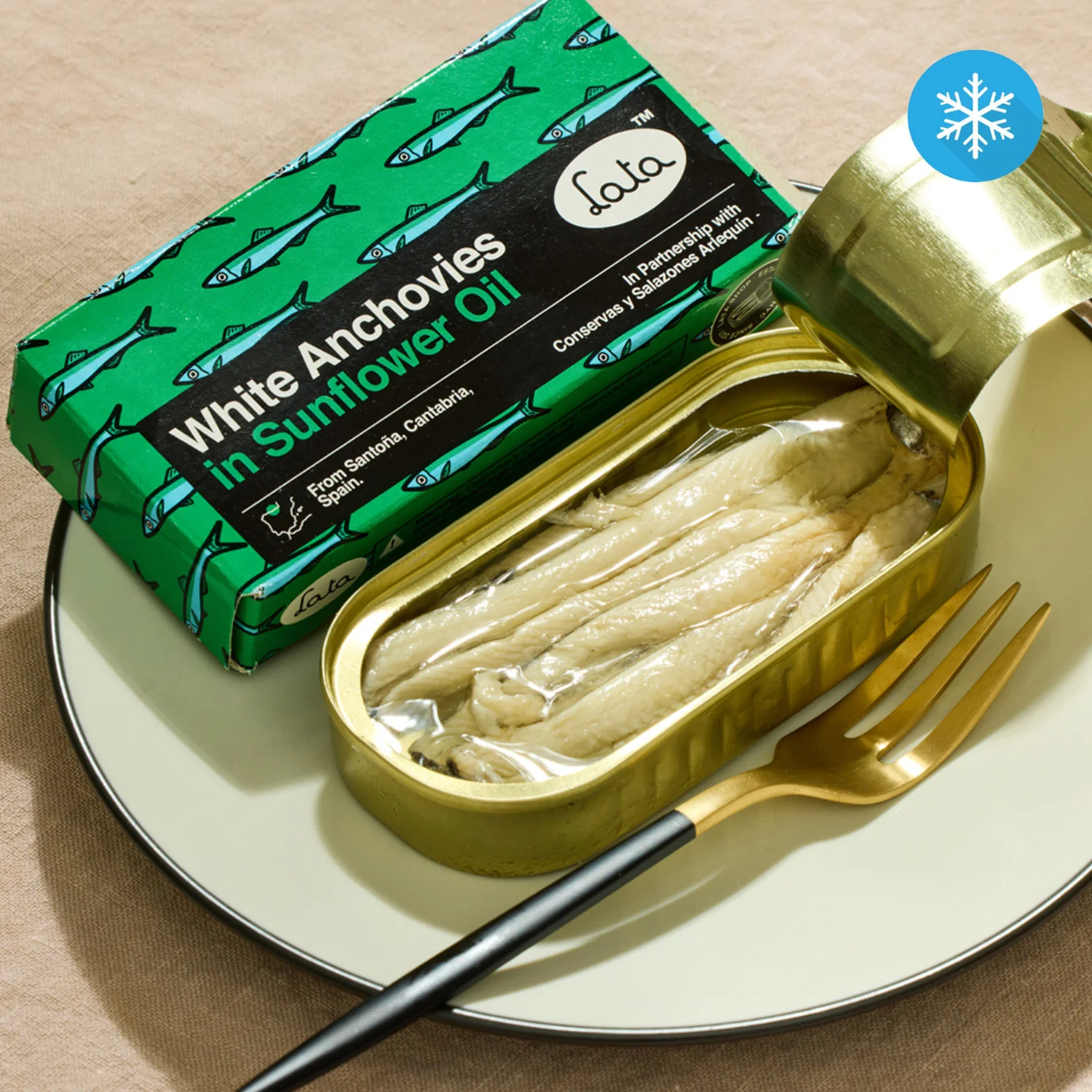Lata White Anchovies (Boquerones) in Sunflower Oil - Image 2
