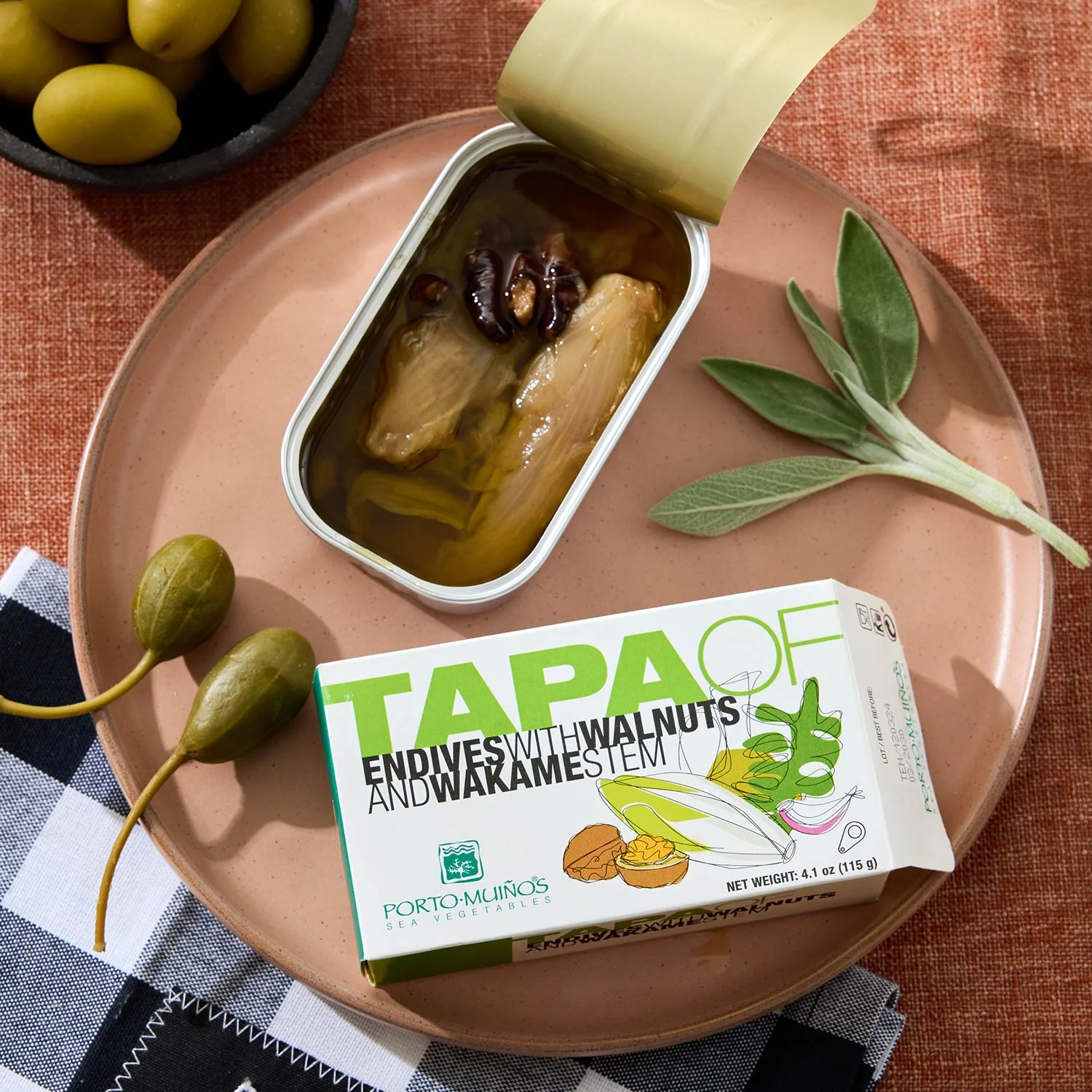 Porto-Muiños Tapa of Endives with Walnuts and Wakame Stem - Image 2