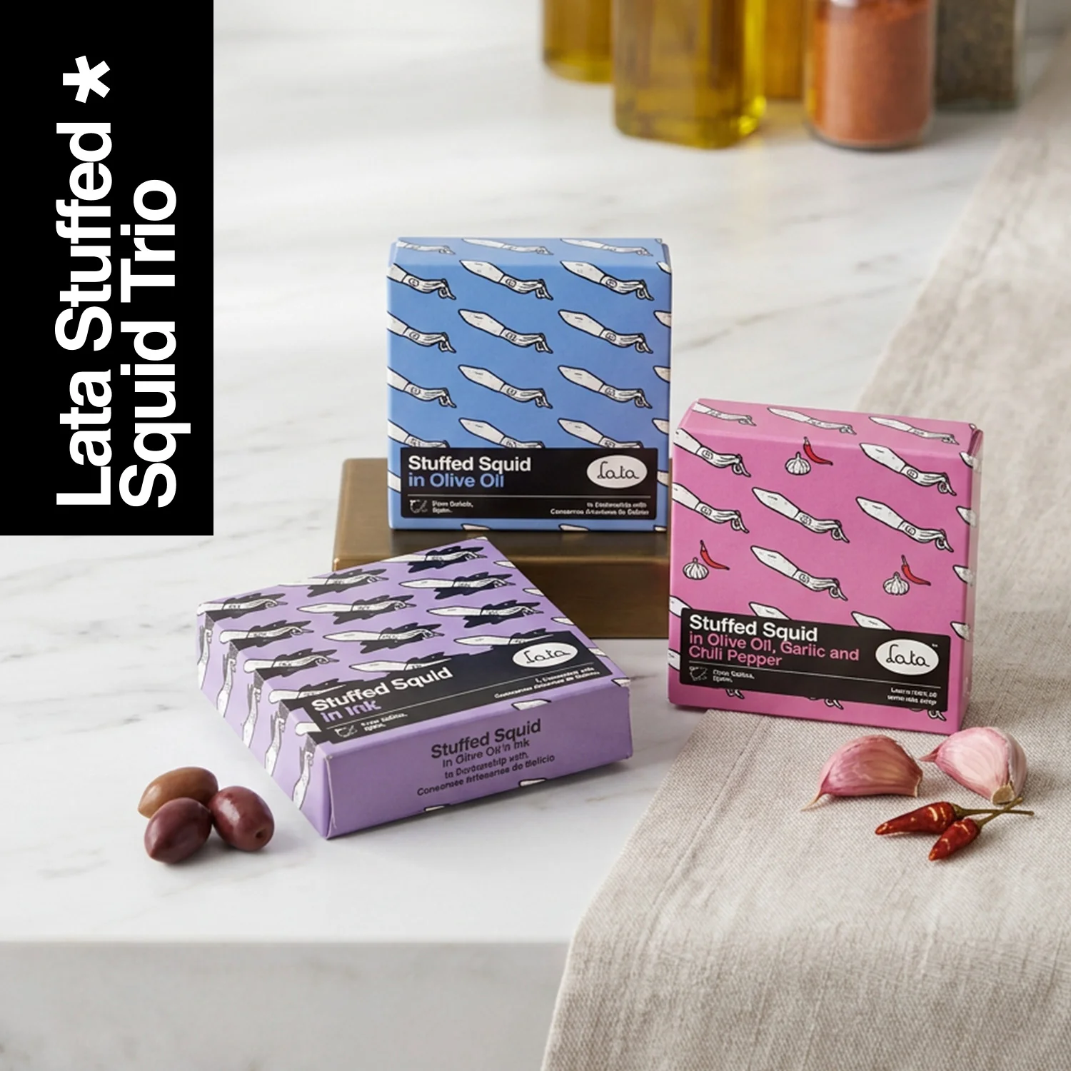 Lata Stuffed Squid Trio